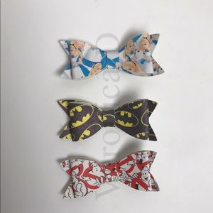 Faux leather mini bows
